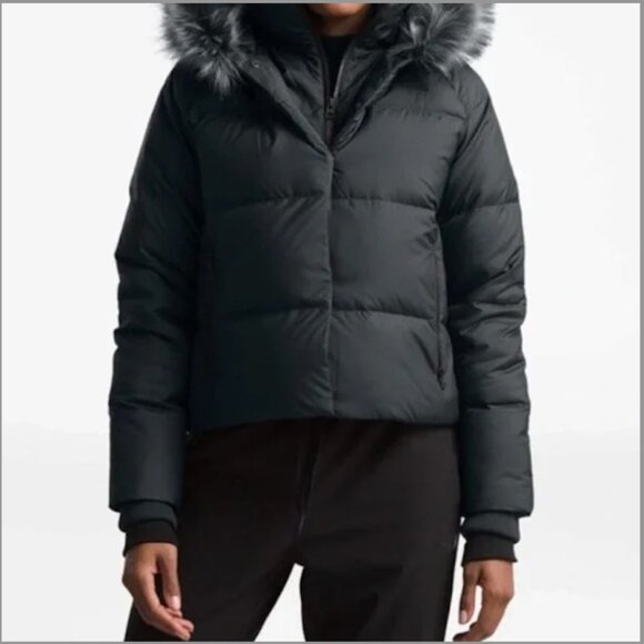 North Face Women's Dealio Black Down Crop Jacket - Picture 2 of 11